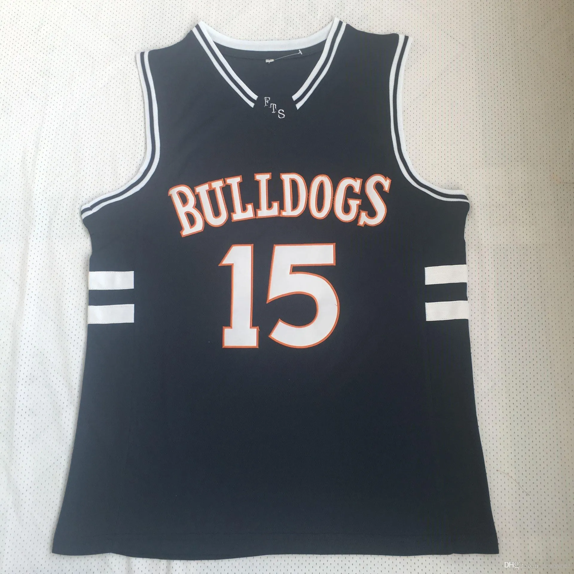 Hommes J. Cole Bulldogs Lycée # 15 Cole jersey Réel Broderie Jersey Chemise Top Qualité En Gros Film Basketball Jersey Taille S-2XL