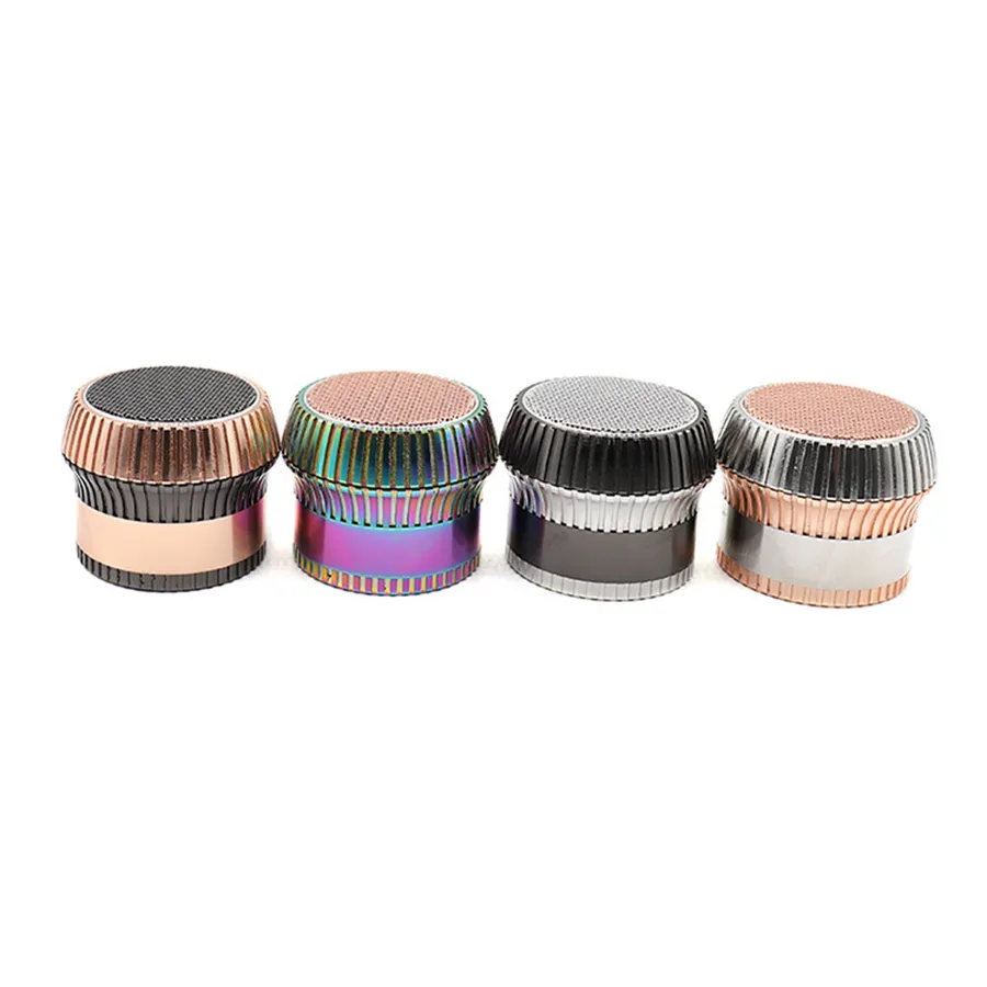 Newest creative mushroom head cigarette grinder 63mm 4 layer splicing color metal zinc alloy manual cigarette cutter grinding box