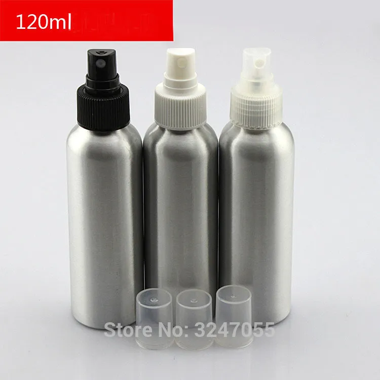 120ML 10PCS / الكثير 50pcs / lot الألومنيوم ارتفاع درجة Cosemtic السائل الحاويات، DIY الألومنيوم زجاجة فارغة الحبر، مستحضرات التجميل الحاويات