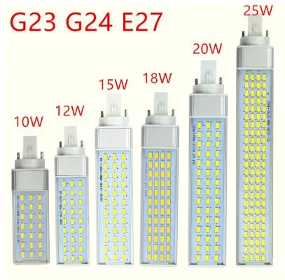 g23 g24 e27 led 램프 전구 10W 12W 15W 18W 20W 5730 빛 따뜻한 흰색 멋진 흰색 스포트라이트 180 수평 플러그 라이트