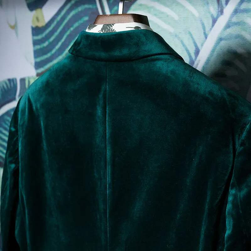 PaulSmithダークグリーン ベルベットスーツ Paul Smith】スーツ シングル2B ブルーグリーン (Paul Smith