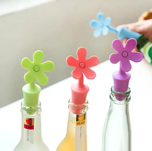 Tappo per vino in silicone alimentare ecologico per mantenere il tappo di bottiglia fresco a forma di fiore per bottiglie di vino