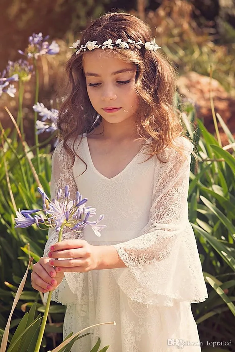 Boho white flower girl dresses outlet