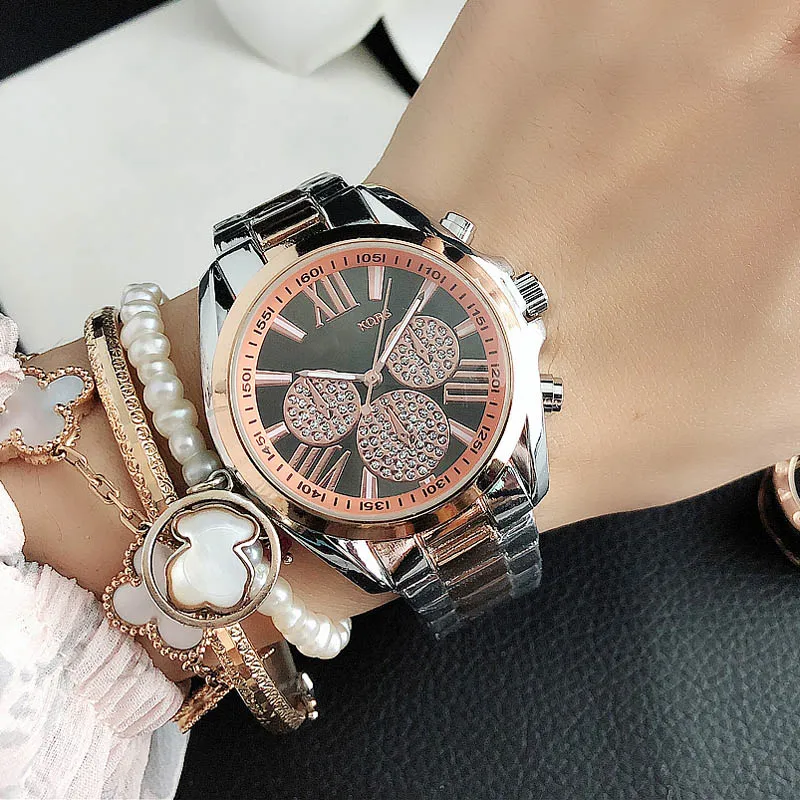 Fashion Brand Watch women Girl Roman numerals style Metal steel band Quartz Wrist Watches M102