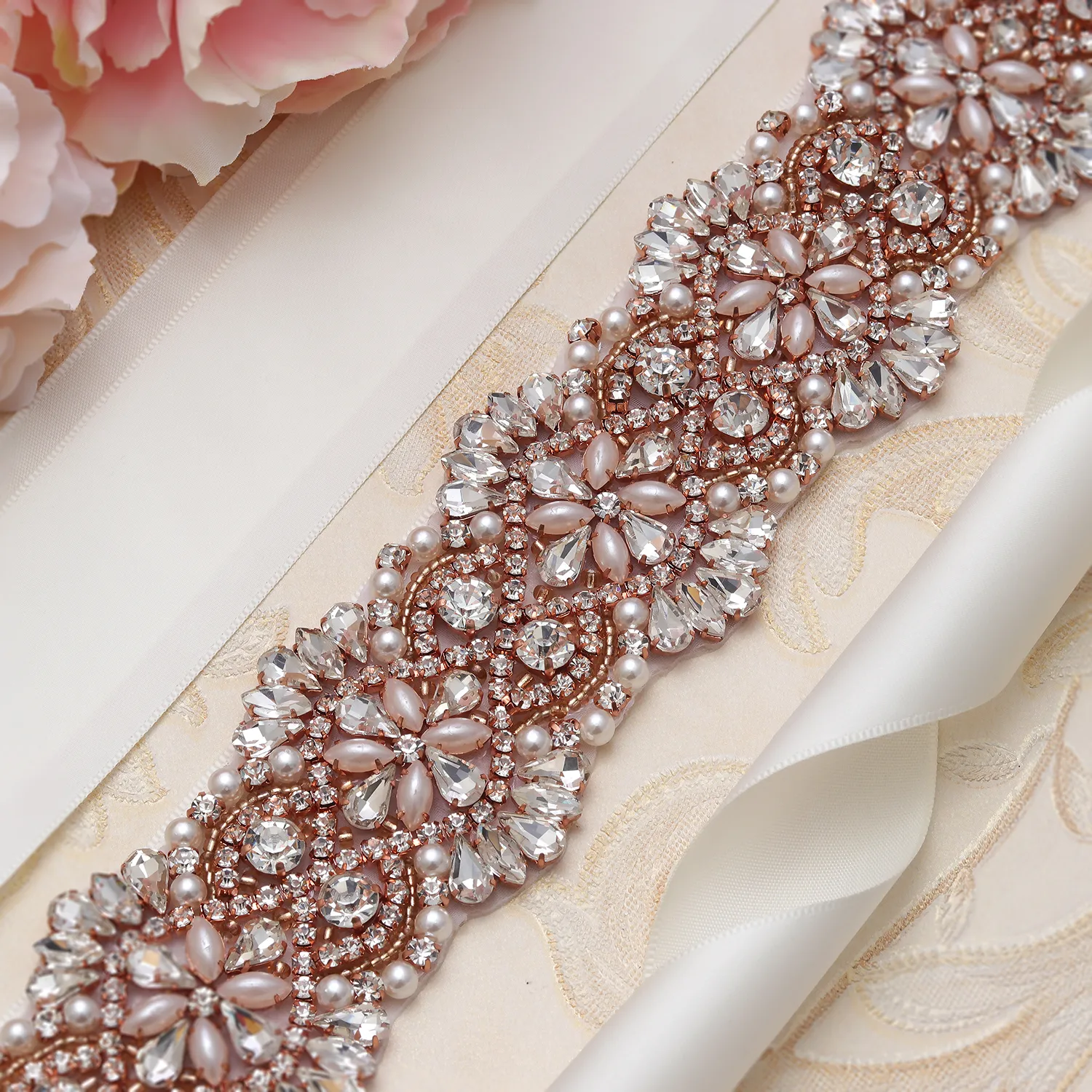 Gold Crystal Rhinestone Bridal Belt for Wedding and 20 prom dresses - MissRDress YS8 Gold Crystal Rhinestone Bridal Belt for Wedding and 20 prom dresses - MissRDress YS8