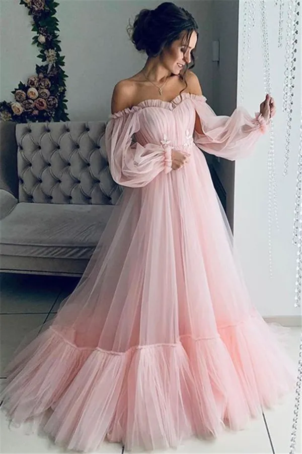 Mesh long sleeve prom clearance dress