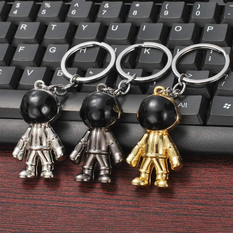 패션 금속 우주 비행사 keyring 망 우주인 열쇠 고리 커플 남자 친구 보석 선물 열쇠 고리 3 색 가방 액세서리