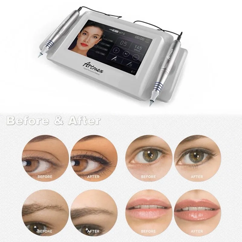 Najnowszy cyfrowy mikropigment ArtMex V8 Makeup Tatuaż Tatuaż Machine Eye Brow Lip Rotary Pen MTS i system PMU