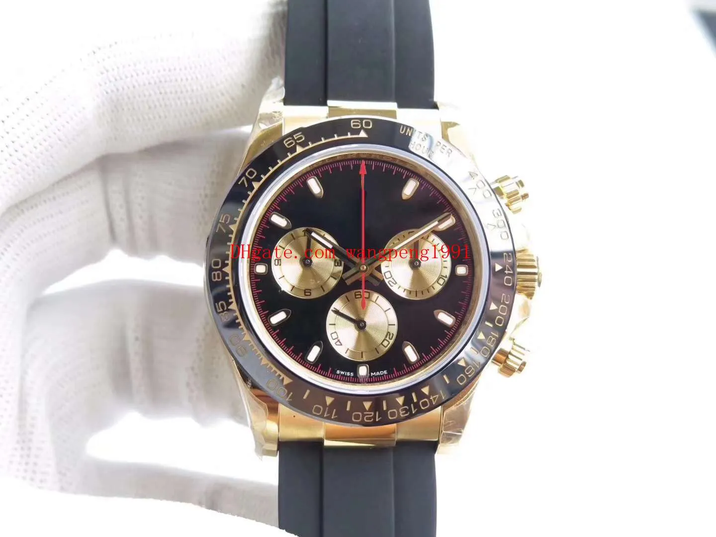 Men's 7750 movement BP make watches 40mm 116518 18K Yellow Gold Ceramic bezel Chronograph mechanical Automatic Wristwatches326O