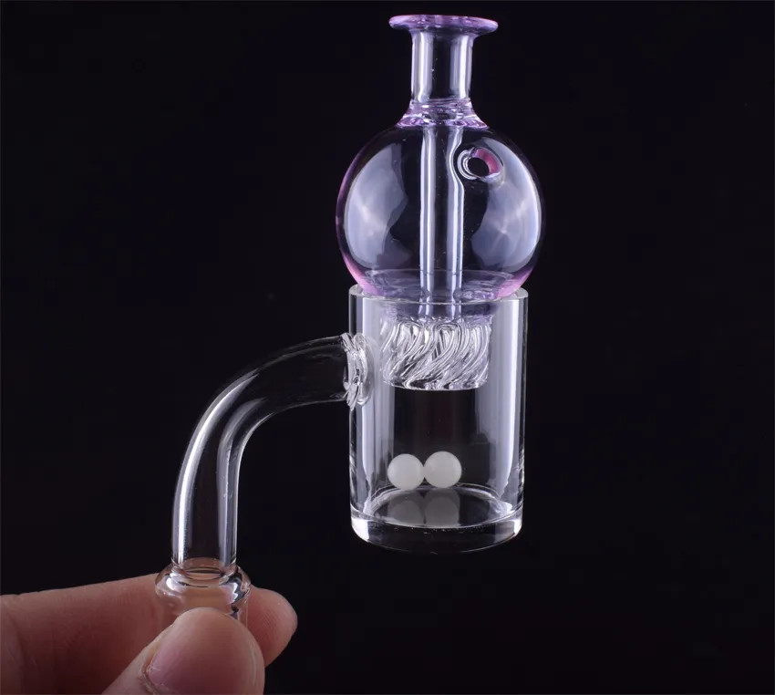 4mm Bottom Quartz Banger 10mm 14mm 18mm Domeless Nail Quartz Banger Nail With Quartz Terp Pearl and Glass Spinning Carb Cap