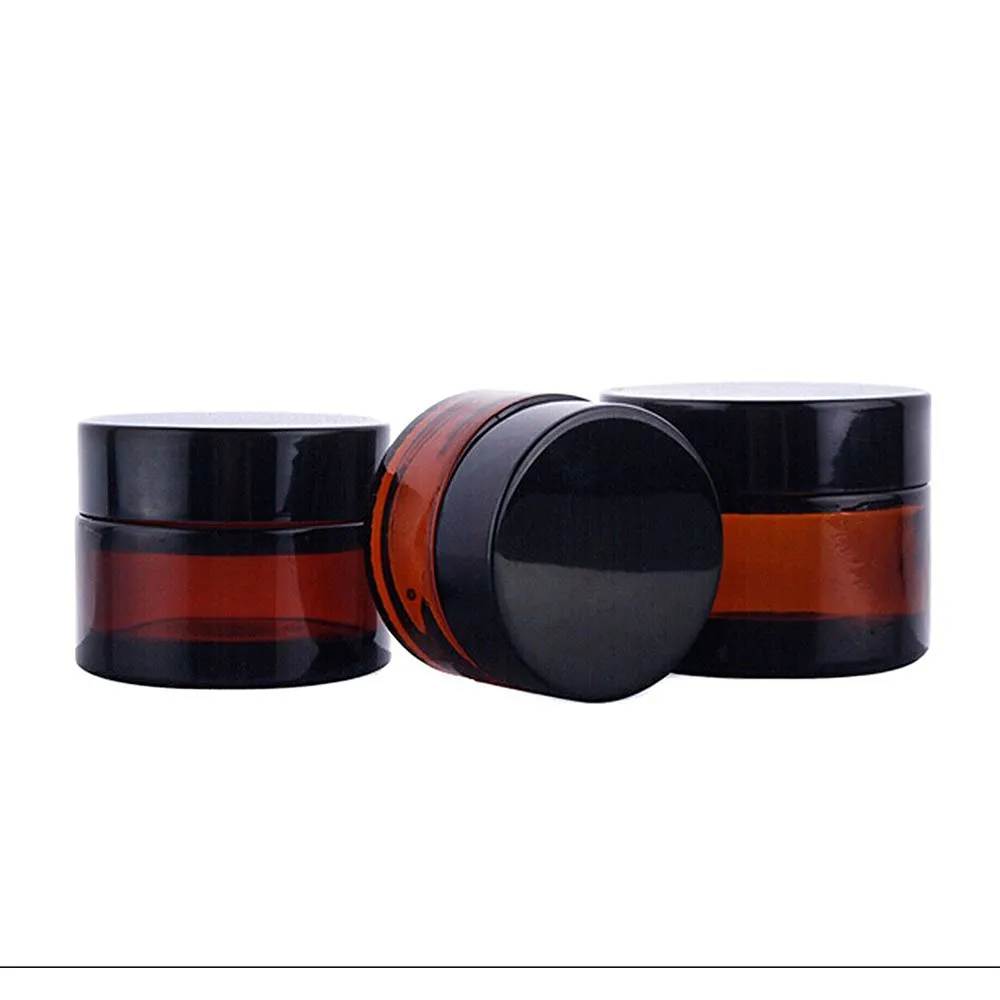 10 stks 20ml navulbare amber glazen crèmesflessen met innerlijke dop make-up pakking opslag flacon potten potten