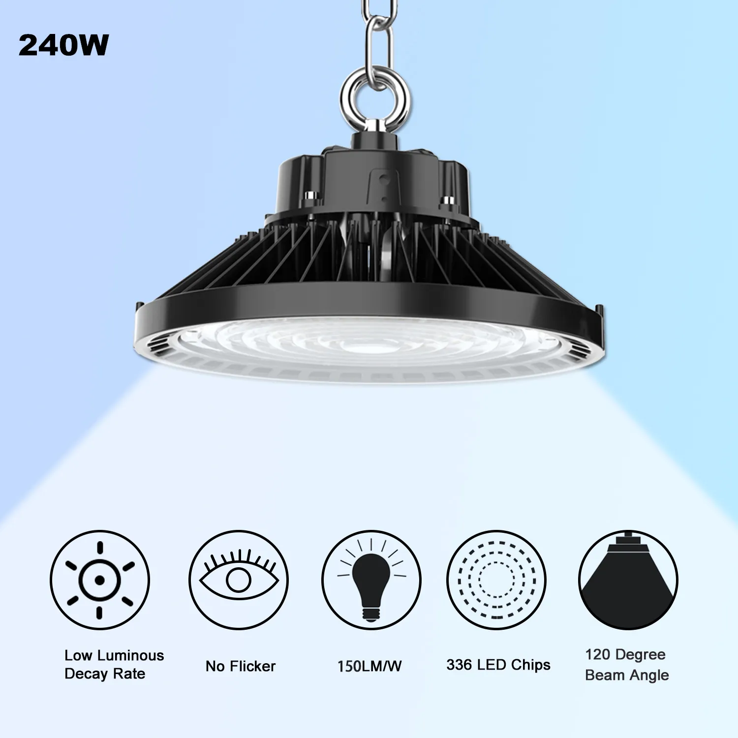 UFO LED High Bay Lights 100W 150W 200W 240W LED Industrial Lighting Led Warehouse Exhibition Lighting Lamp Highbay Light 5 års garanti