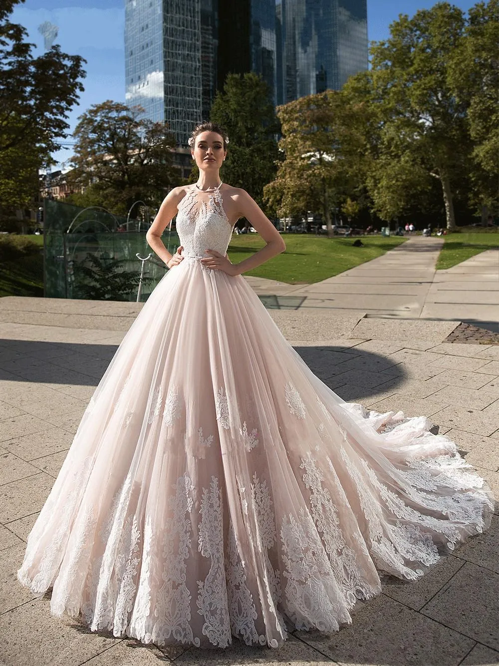 Empire waist tulle sales wedding dress
