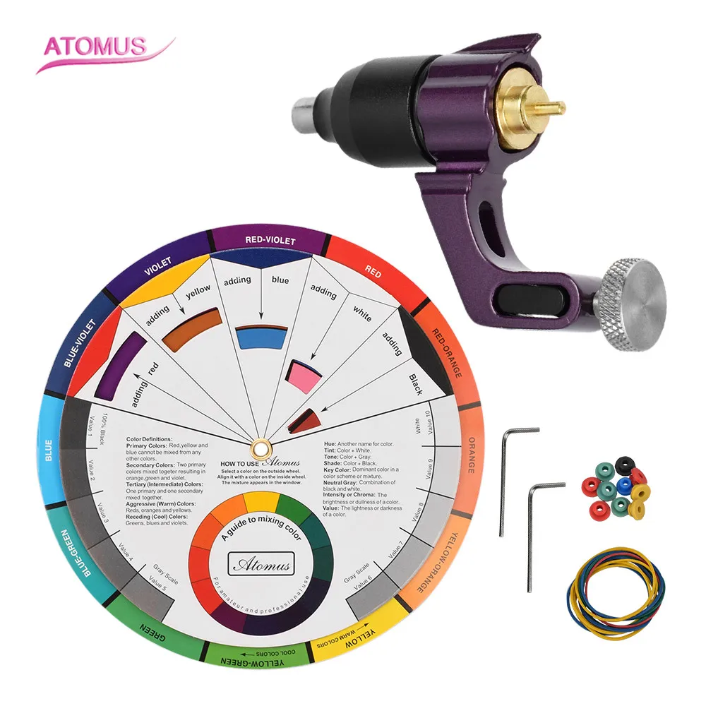 Zestaw zestawu kompletny profesjonalny obrotowy maszyna z pistoletem obrotowym profesjonalne zestawy tatuażu pistoletu obrotowego penry wkładki shader tatuaż maszyna tatuażu