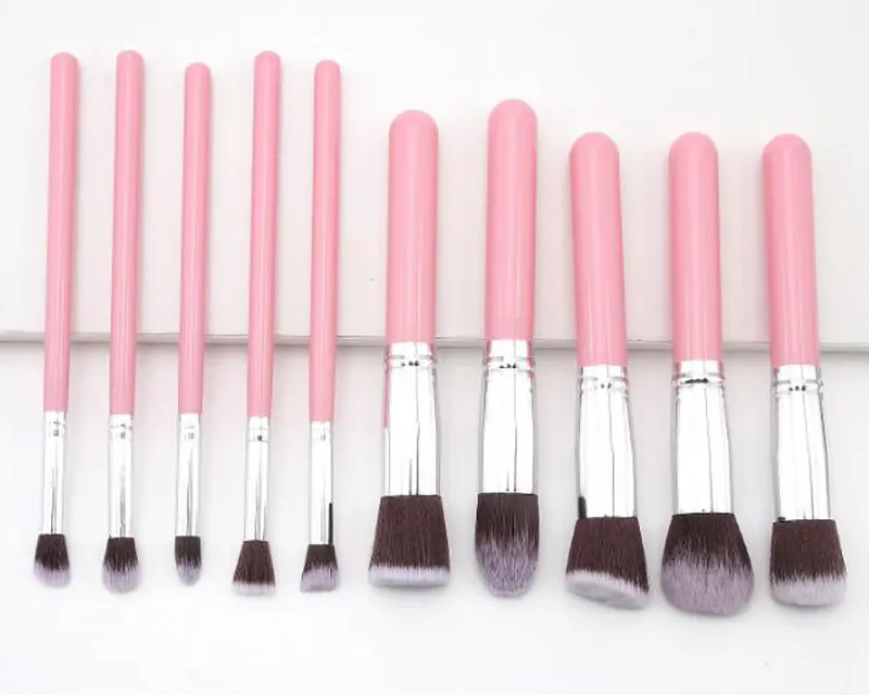 10st Makeup Brush Sets Verktyg Kosmetiska borstar Kit Foundation Eyeshadow Eyeliner Lip Powder Makeup Tool