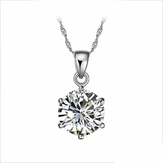 925 Sterling Silber sechs Klaue Kristall Zirkon Anhänger Schmuck weibliche Modelle niedliche Retro-Mode Kristall Schmuck Fabrik Großhandel