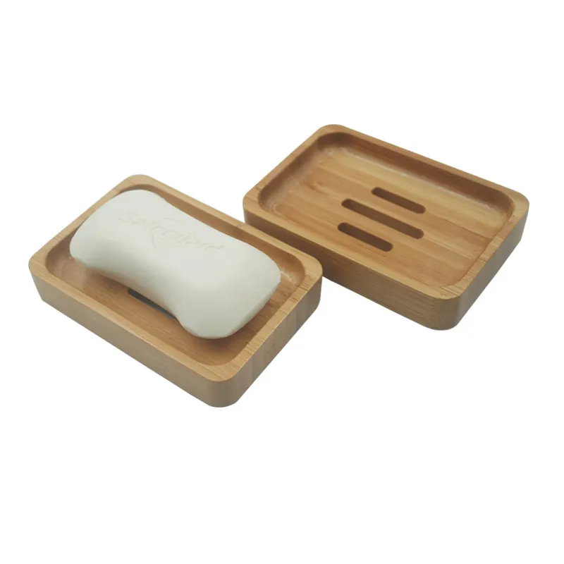 Porte-savon en bois de bambou naturel porte-savon en bois porte-savon plaque boîte conteneur bain douche salle de bain cuisine fournitures de haute qualité