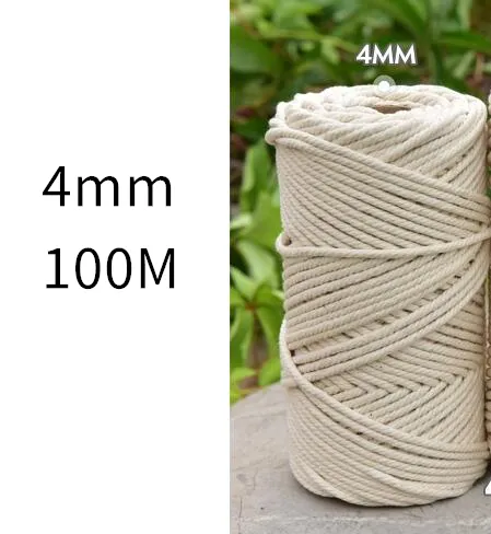 Yarn 1mm/3mm/4mm/6mm/8mm10mm Natural Handmade Cotton Cord Thread Macrame  Crochet Rope DIY Hanging Tapestry Weaving Knitting