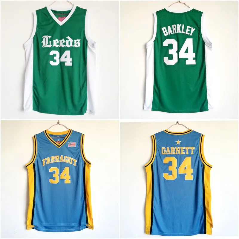 Hommes # 34 Kevin Garnett Farragut High School Basketball Maillots Hommes # 34 Charles Barkley Leeds High School Jersey