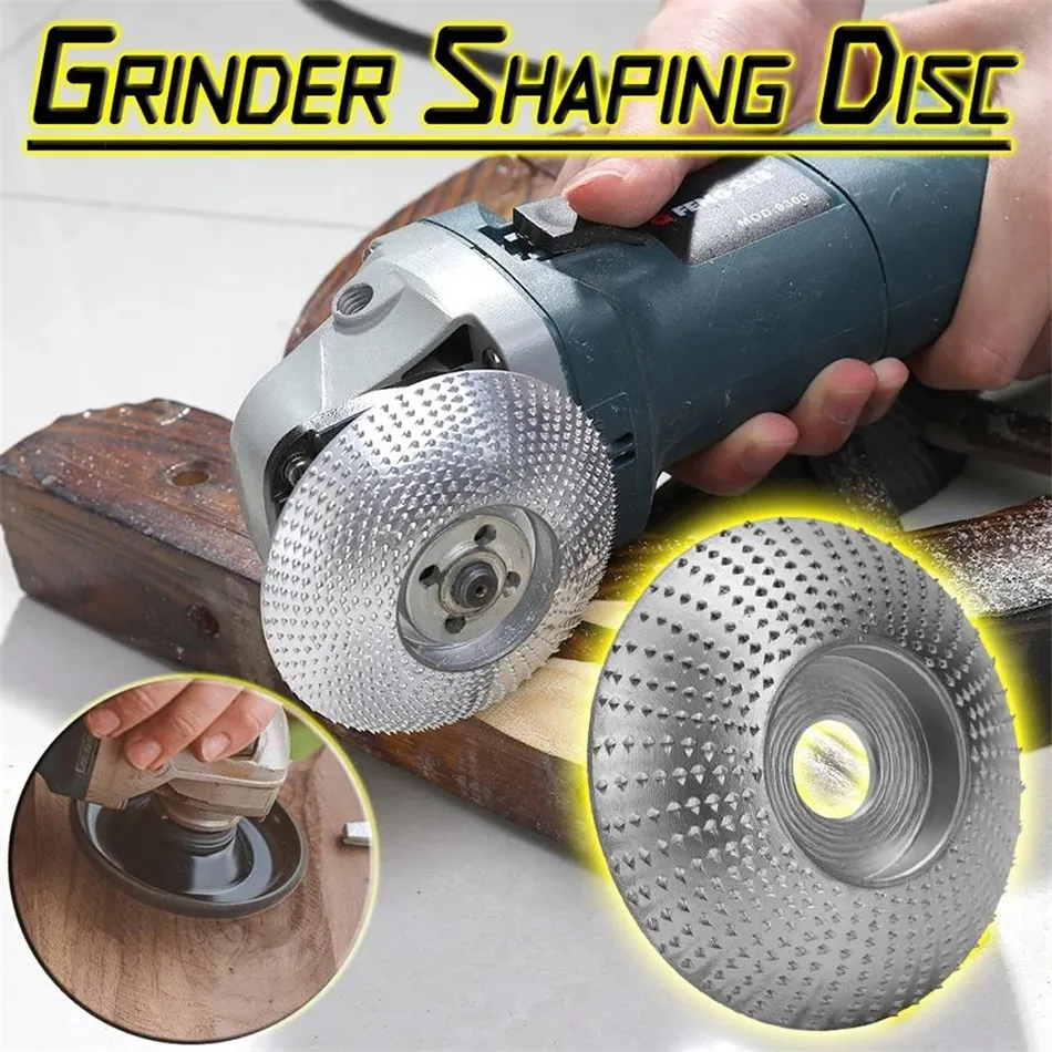 Grinder Shaping Disc Wooden Grinding Wheel Wood Tungsten Carbide Grinding Wheel Sanding Carving Tool Abrasive Disc for Angle Grinder