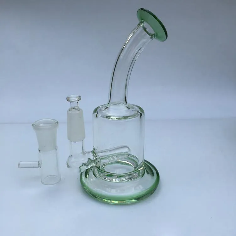 Glass Bong Recycler Oil Rig Wax Water Pipe Heady Bongs Dab tool pipes with bowl or quartz banger perc bubbler wax oil beaker