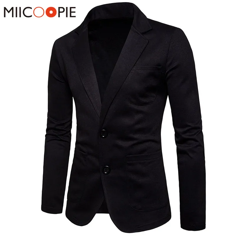 Marque Blazer hommes Costume 2018 hommes Blazer Veste Style coréen mode deux boutons coton Slim Fit Blazers Costume Veste Homme XXL