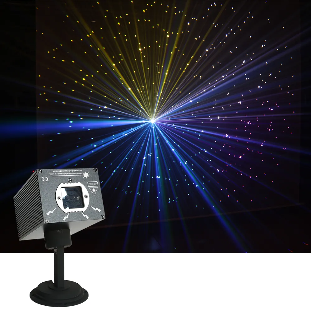 Sharelife Mini 500mw projetor laser DJ RGB Meteor Storm luz DMX DJ Partido Home Mostrar Gig Stage Lighting Twinkling estrela Effect