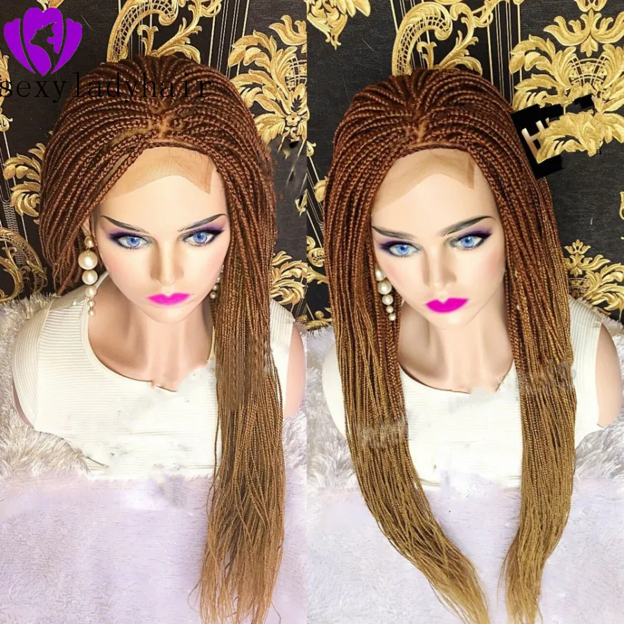 New Brown Roots Ombre Blonde Braided Hair Full Lace... From  display picture 1