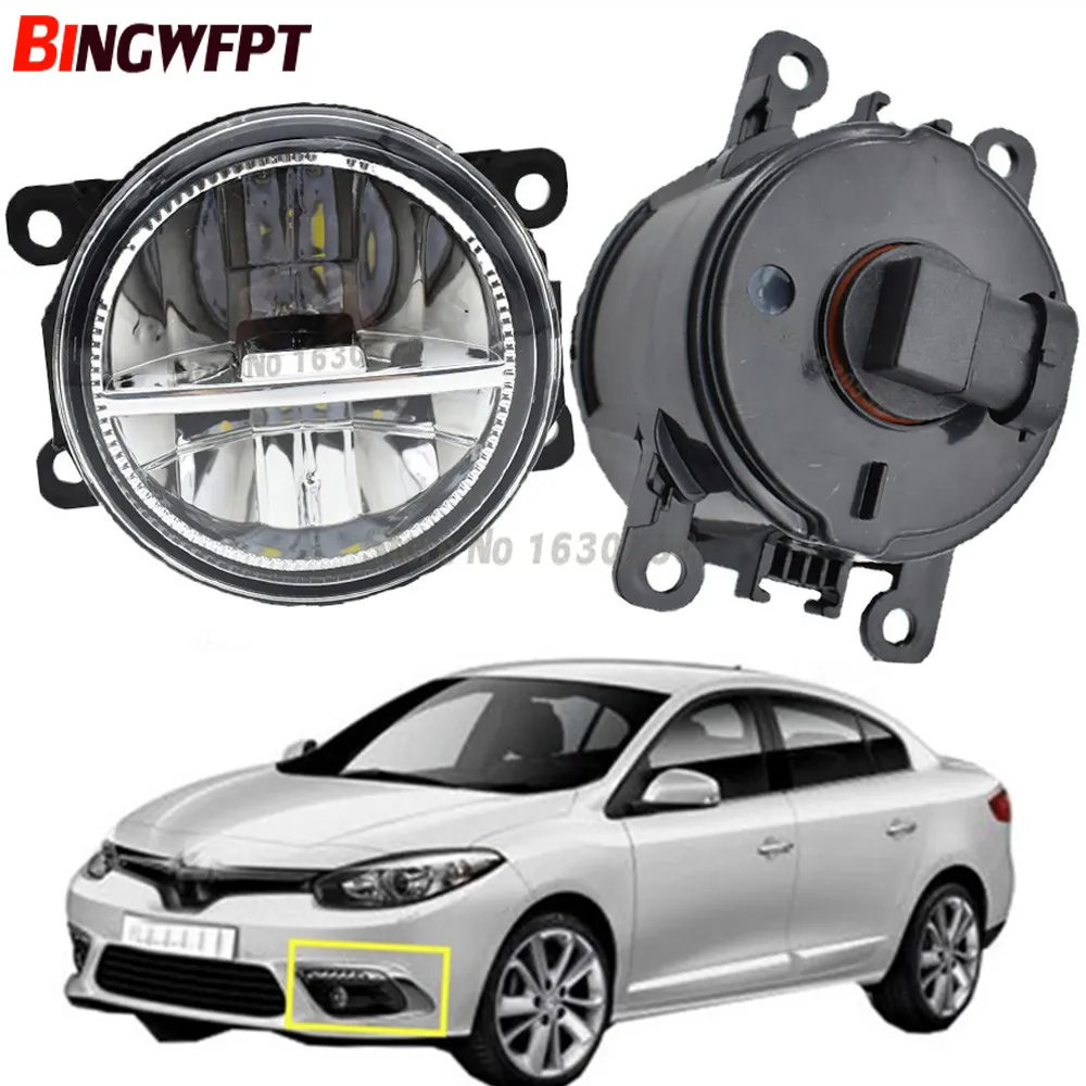 Lámpara antiniebla de estilo de coche para protector antipolvo para Renault Megane Fluence 2003-2015, luces antiniebla Led de estilo de coche, lámparas antiniebla de alto brillo, 1 Juego