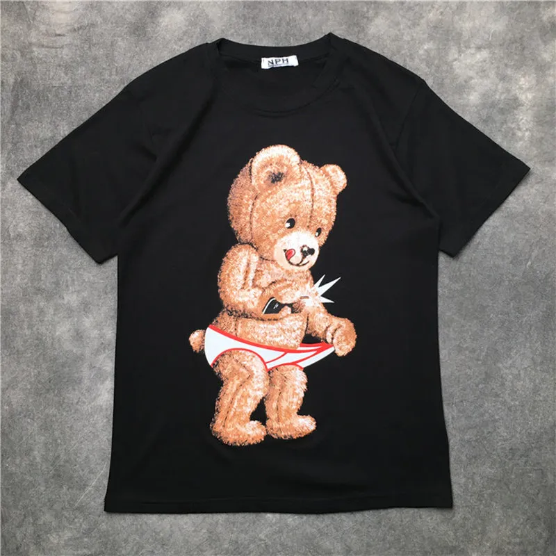 【IMAGINARY X GRAVER】Cut Head Bear Short Sleeve Tee Wholesale Hip Hop Bear Printed Bear T Shirt For Men And