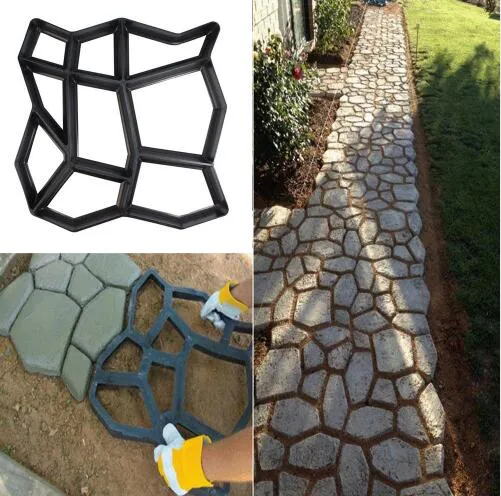 Ogród DIY Ścieżka Maker Mold Wielokrotnego Użytku Beton Cement Kamień Design Puber Walk Mold DIY Wielokrotnego użytku Beton Cegły