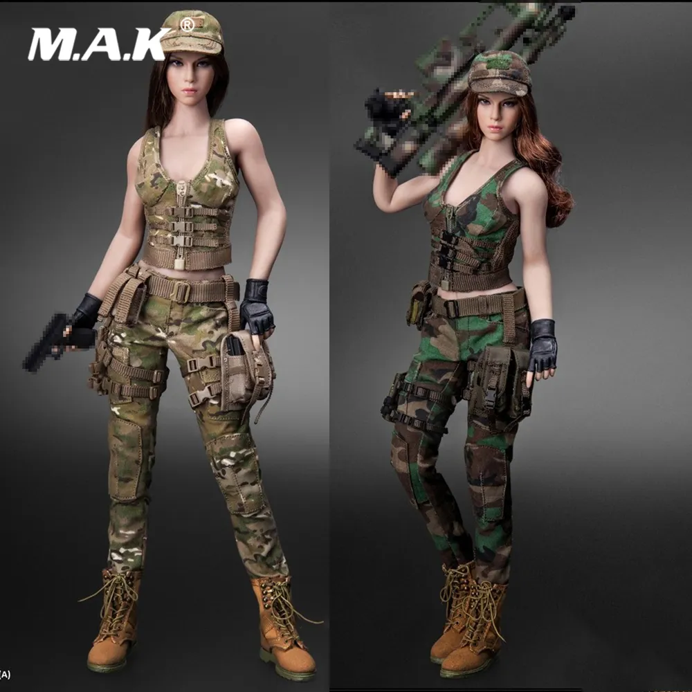 CT014 1/6 Scale Sexy Female Solider Military Combat Clothes Suit Clothes  Set & Head Accessory Model for 12'' Action Figure Body