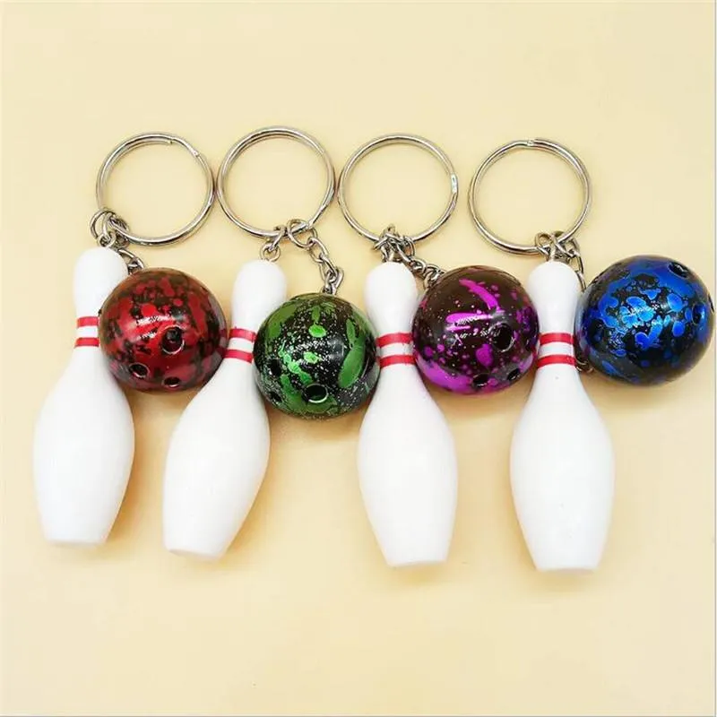 12 pièces/lot 3d Bowling créatif porte-clés pour sac de voiture suspendu porte-clés en alliage de métal porte-clés porte-clés Souvenir amoureux cadeaux