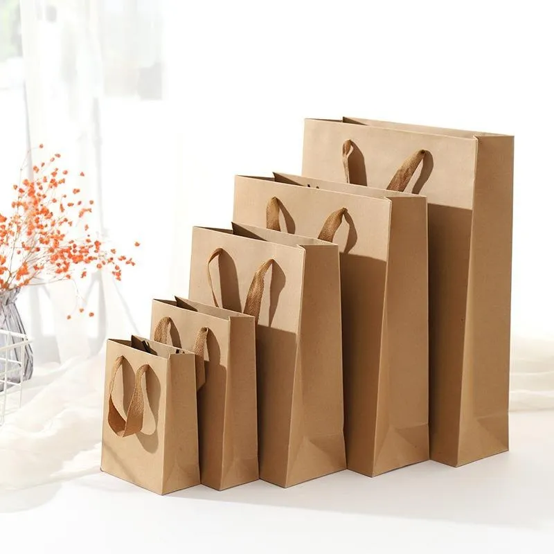 10 pçs / lote multi tamanho kraft papel sacos de presente sacos sanduíche festa de pão casamento fontes de Natal