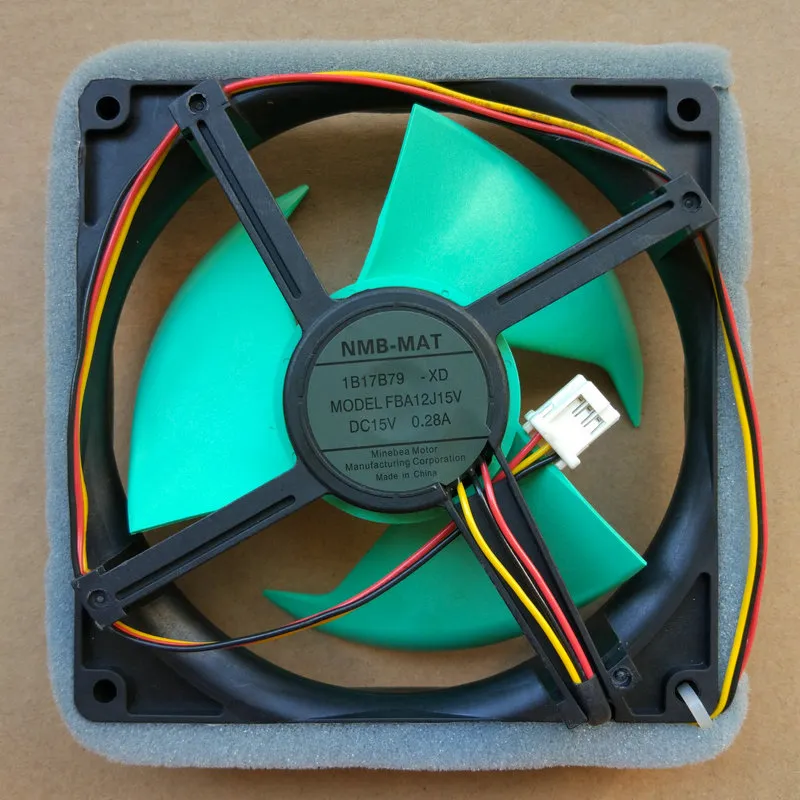 New Original Refrigerator Cooling Fan NMB FBA12J15V DC15V 0.28A 12cm