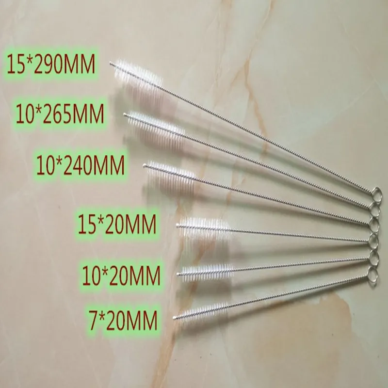 200*7mm 180*10 200*10mm 230*10 240*10mm 265*10mm 200*12mm 230*12mm 200*15mm Stainless Steel Straw Brush Bottle Cleaning brushes