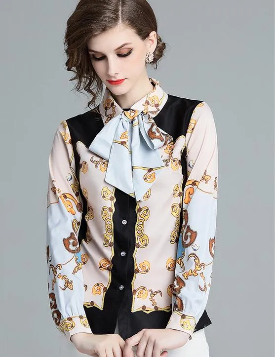 2019 Elegantes Camisas De Mujer Paisley Blusas Estampadas Estilo