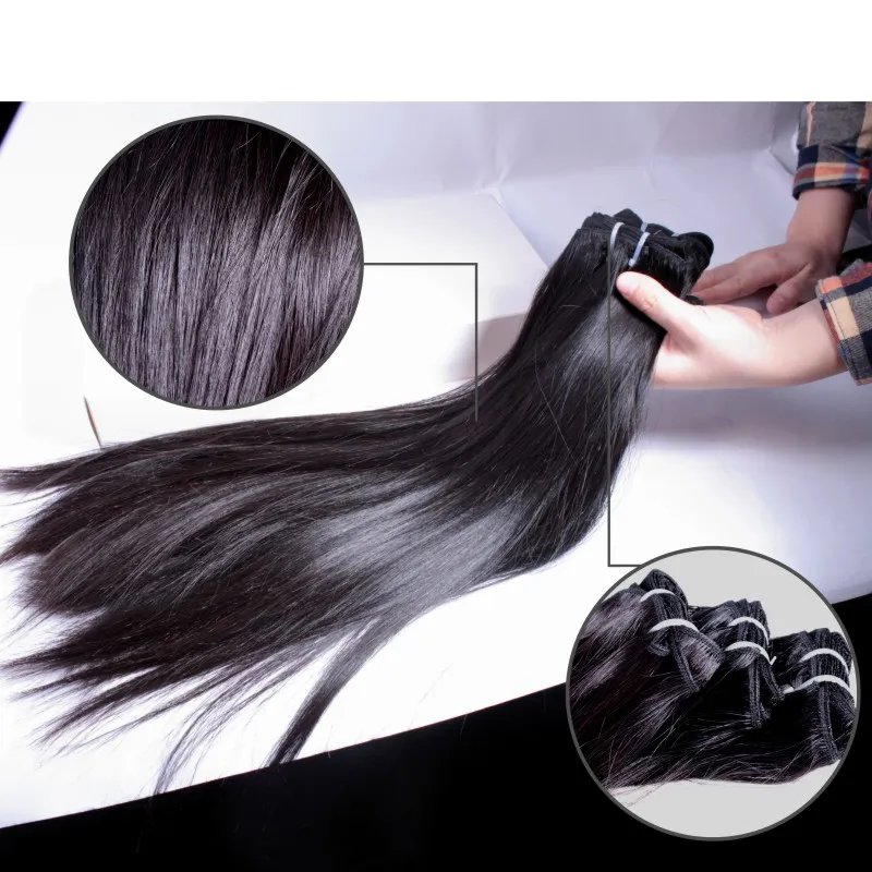 BeautyStarQuality Trama brasileira lisa virgem não processada Conjunto de cabelo de vison humano jovem de um doador 2-3 anos Virgem natural 270T