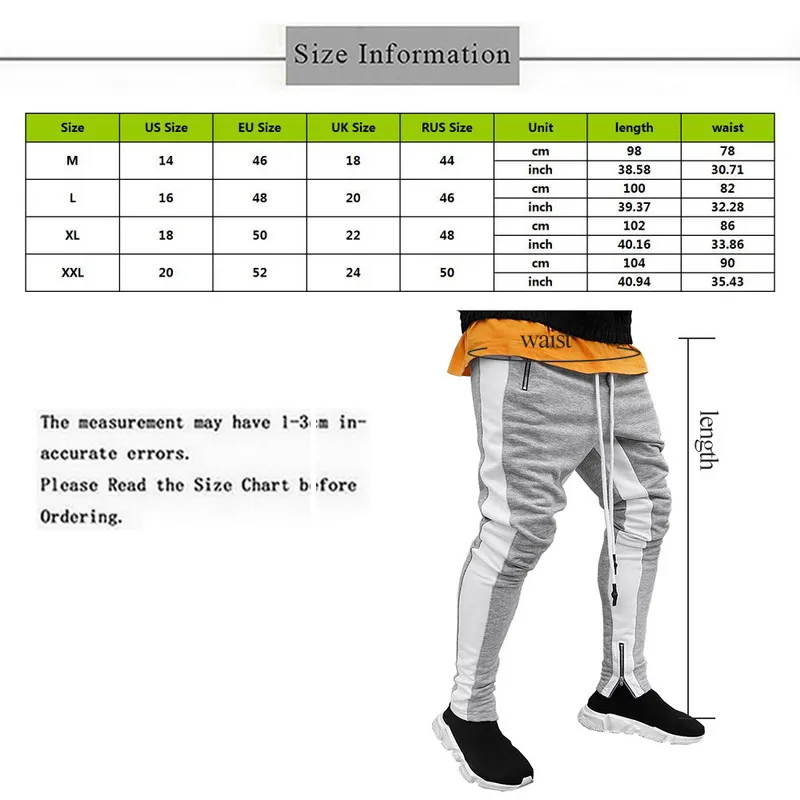 Jodimitty Mens Joggers Zipper Calças Casual Fitness Tracksuit Bottoms Pantas de moletom calça calças de corredor de academias pretas237w