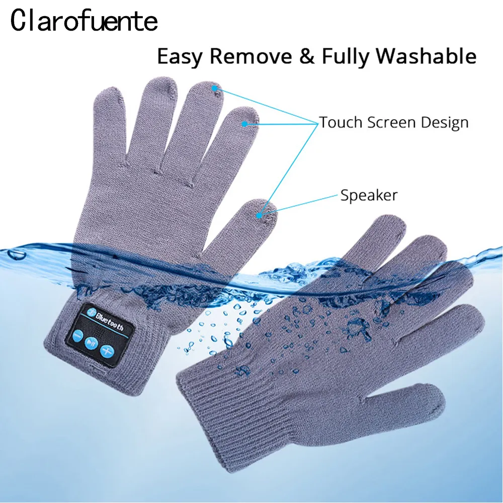 Touch Screen Sport Bluetooth Calling Music Gloves Kvinnor Män Höst Vinter Sticka Varm Talking Mittens för Mobiltelefon Pad Xiaomi