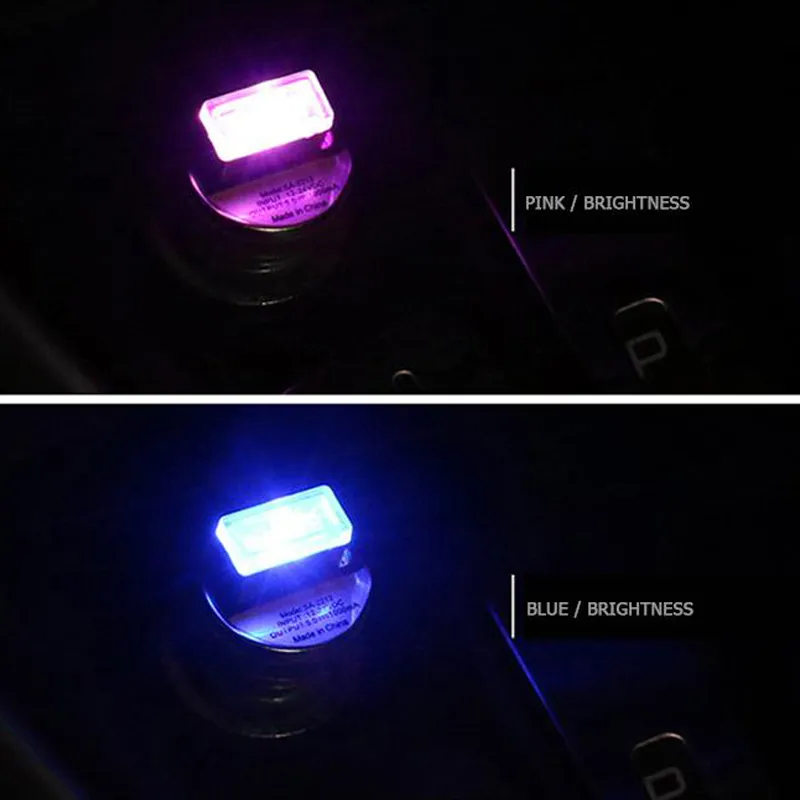 Universal Led Usb Car Foot Lights Auto Interior Lighting Car Decorative  Ambient Lamp Automobile Atmosphere Lights Blue/pink