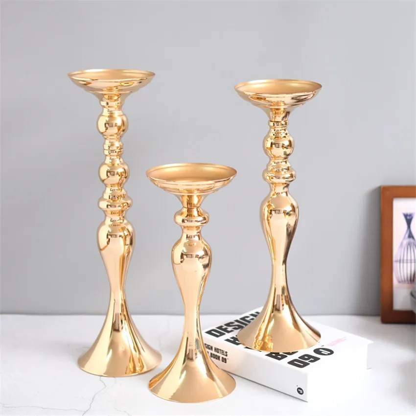 Titulares S / M / L Mermaid Vela requintados adereços de casamento guia de estrada de prata de ouro mobiliário Metal o castiçal europeus para a decoração Home A07