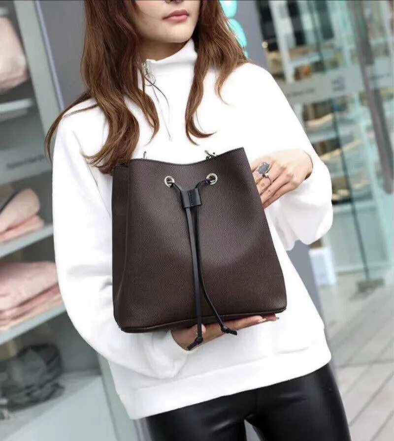 designer Bucket bag pu leather luxury women's handbag shoulder bags crossbody black embossed messenger bag ip54yt