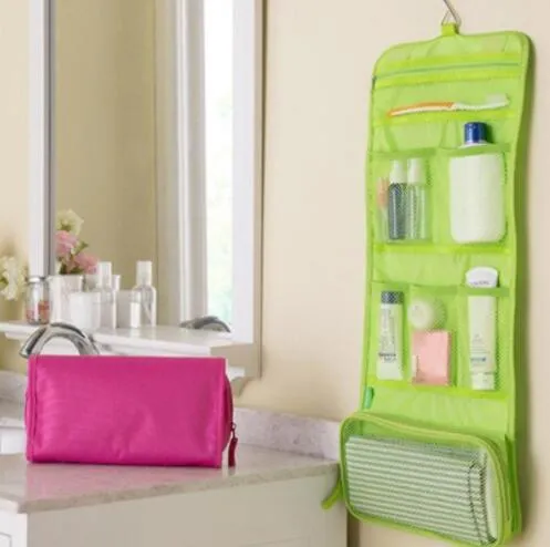 Roll Up Składane Podróży Kit toaletowy Bielizna Do przechowywania Organizator Makijaż Torba Kosmetyczna Bag Darmowa Wysyłka