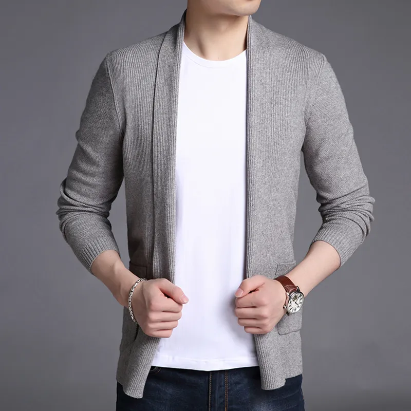Men s Sweaters 2021 Fashion Sweater For Mens Cardigan Long Slim Fit Jumpers Knitred Woolen Autumn Korean Style Casual Men Clothes