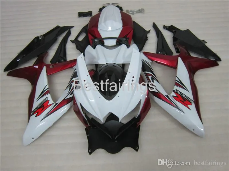 Fairing Kit voor Suzuki GSXR600 GSXR750 2008 2009 2010 Black Red White Backings GSXR 600 750 08 09 10 Spuitgieten GG27