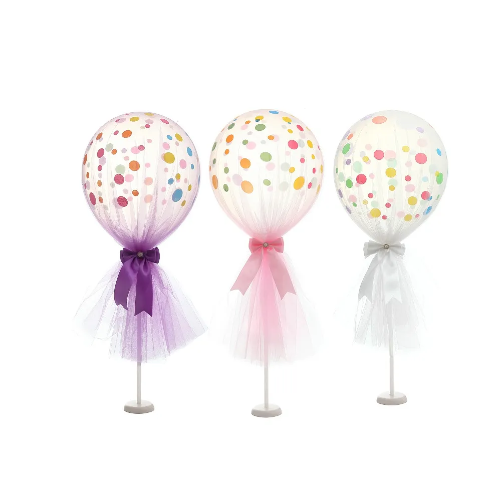 12 inch Tulle Polka Dot Balloon Kit for Birthday Wedding Party Valentine's Day Decoration