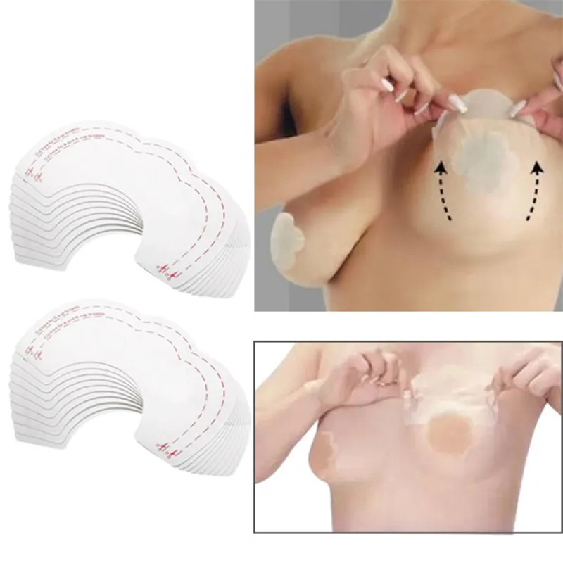 10 stks Vrouwen Mode Sexy Bare Borst Lift Tape Lijm Push Up Tepel Stickers Pajers Tepel Cover Lifter BR-Accessoires C18122601