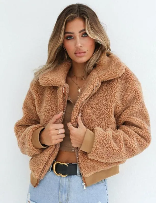 Thefound 2019 New Womens Warm Teddy Bear Hoodie Ladies Fleece Zip Outwear Jacket Oversized Coats1