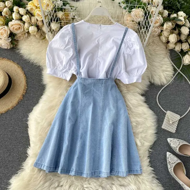 white christmas dresses Mesmerized Denim Skirt Set – FashionFreakssss
